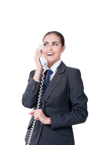 Podnikatelka mluvit o telefonu — Stock fotografie