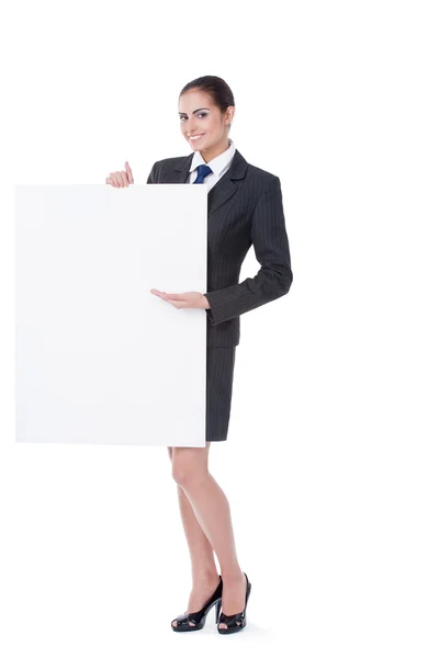 Junge Geschäftsfrau mit leerem Kopierraum — Stockfoto