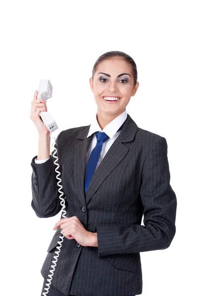 Zakenvrouw spreken op telefoon — Stockfoto