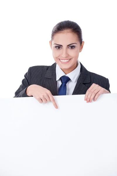 Young businesswoman with an empty copyspace — Stock Photo, Image