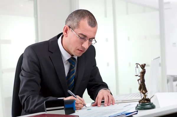 Lawyer on his workplace — Stock Photo, Image