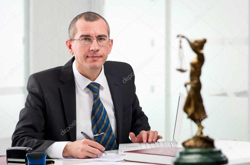 Lawyer on his workplace