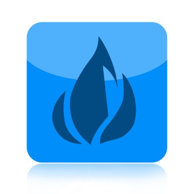 Blue fire icon clipart
