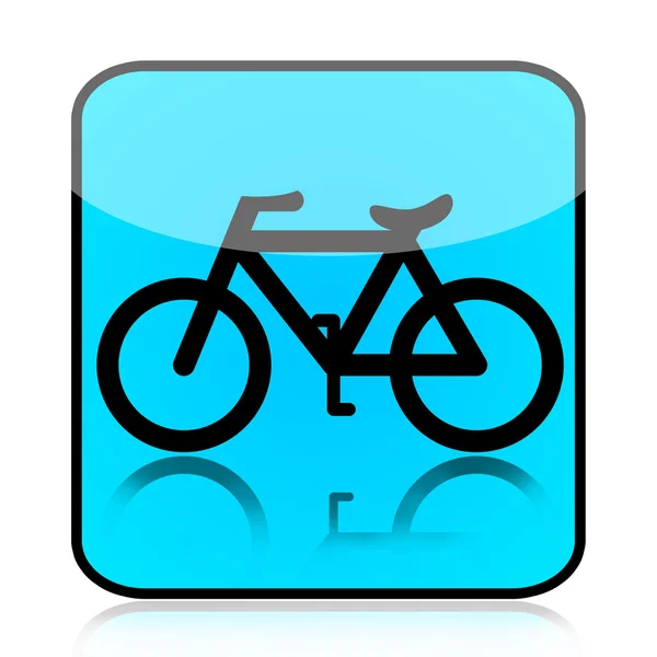 Sinal de bicicleta azul — Fotografia de Stock
