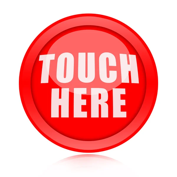 Toque aqui botão — Fotografia de Stock