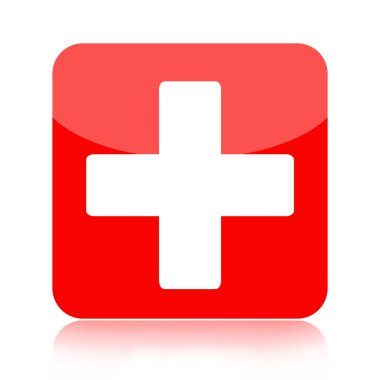 First aid medical button clipart