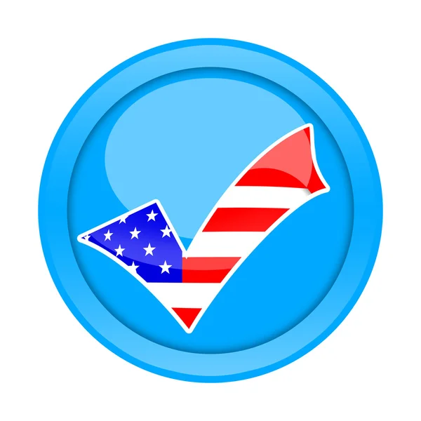 Botão de marca de verificação americano — Fotografia de Stock
