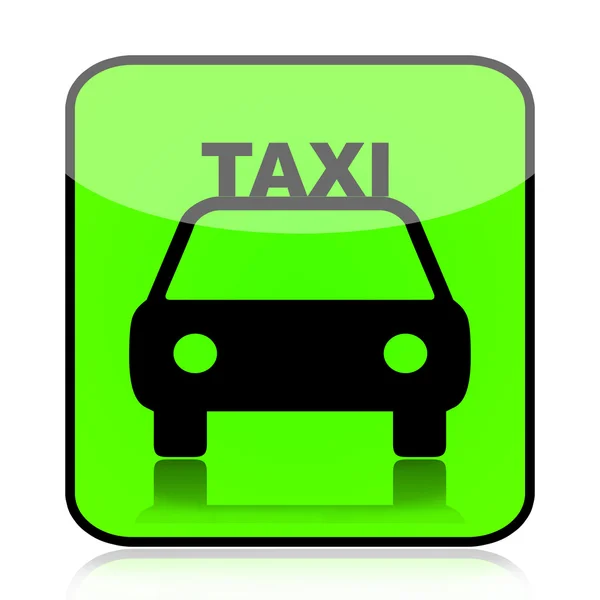 Ταξί πράσινο εικονίδιο — Φωτογραφία Αρχείου