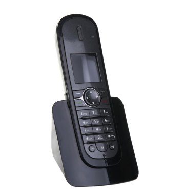 Black phone isolated on white clipart