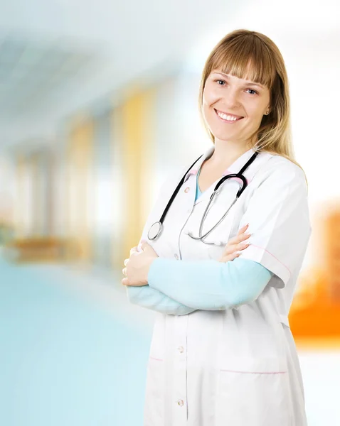 Žena doktor v nemocnici — Stock fotografie