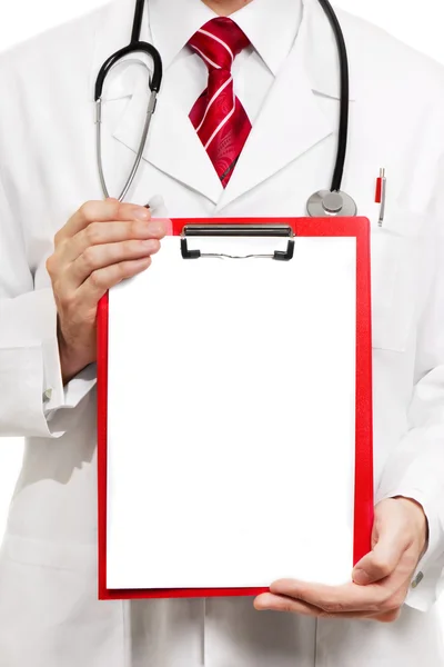 Mannelijke arts met Klembord — Stockfoto