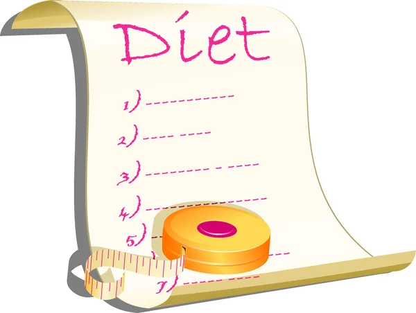 Ilustrasi konsep diet - Stok Vektor