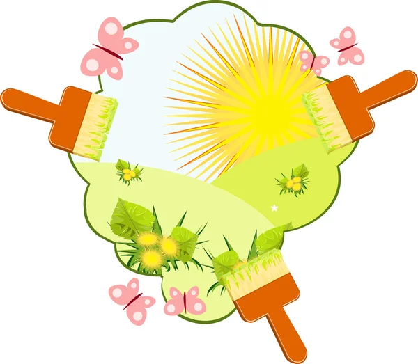 Illustration d'été floral — Image vectorielle