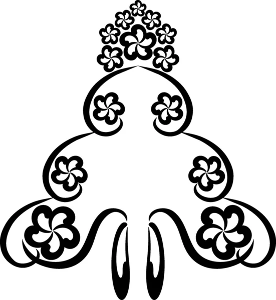 Design simbolo del tatuaggio floreale — Vettoriale Stock