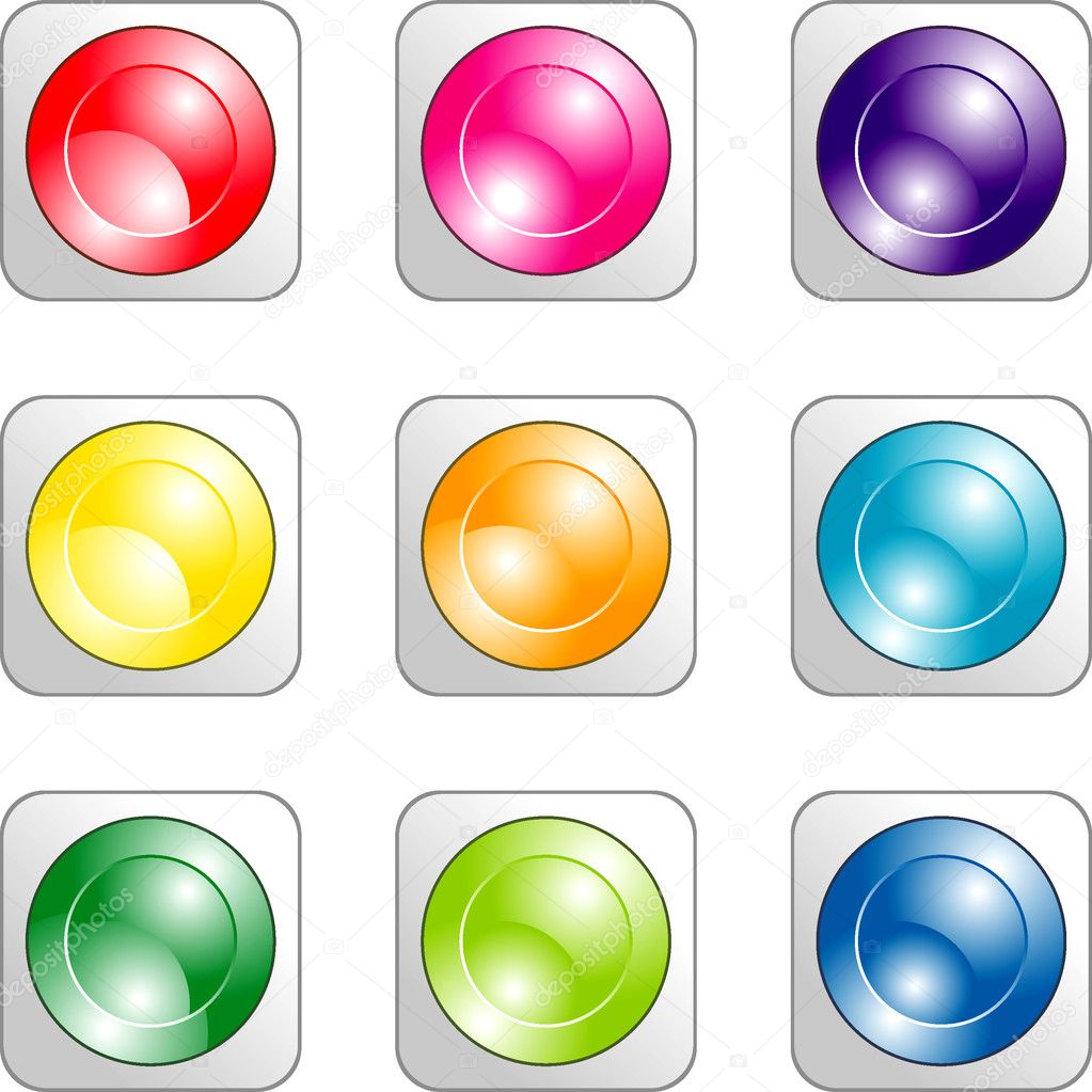 Set of Color buttons