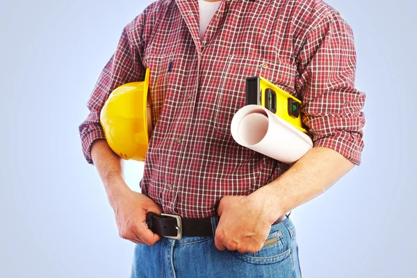 Handsome skilful woodworker — Stock Photo, Image