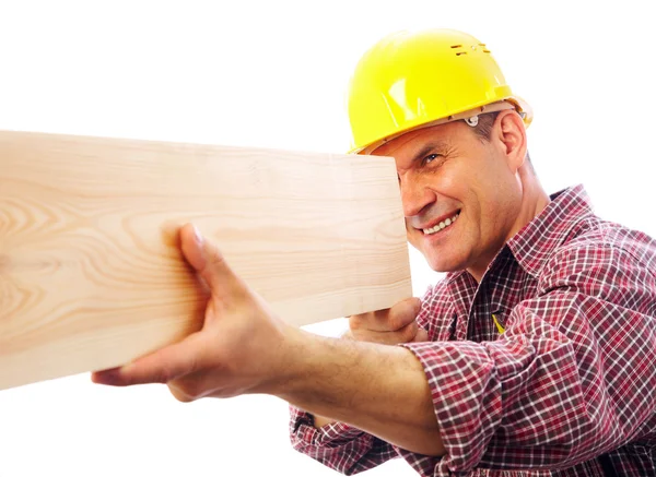 Handsome skilful woodworker — Stock Photo, Image