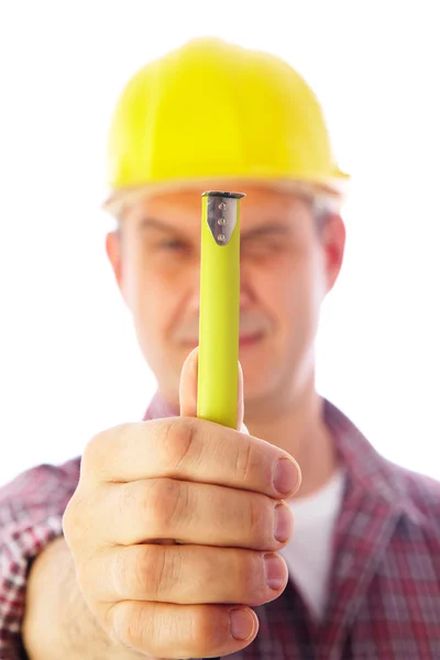 Handsome skilful builder — Stock Photo, Image