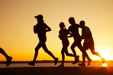 Group of runners clipart