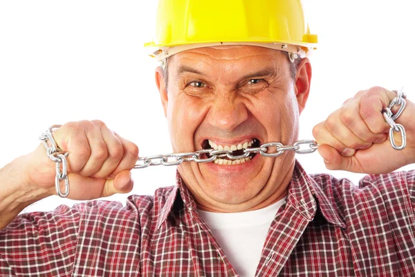 Angry builder — Stock Photo, Image
