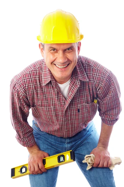 Smiling handsome man-builder — Stock Photo, Image
