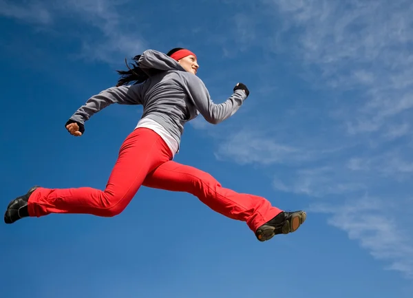 Correre donna sportiva — Foto Stock