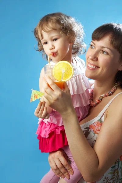 Portrait of young mother with her daughter — Stock Photo, Image