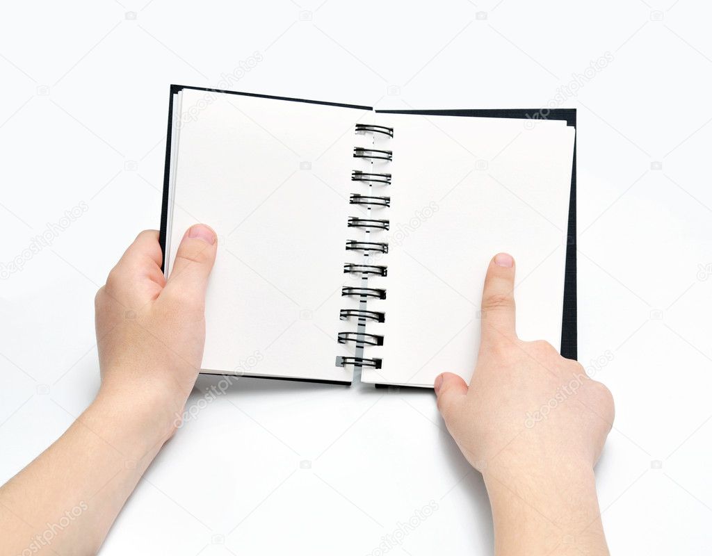 Hands with sketch book