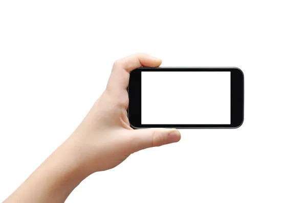 Hand holding big smart phone — Stock Photo, Image