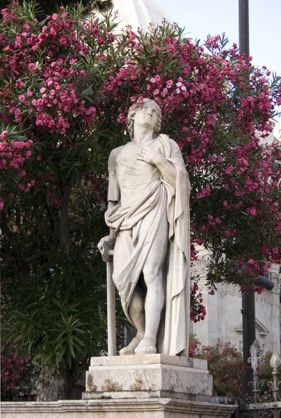 Estátua ao lado da catedral de Catania — Fotografia de Stock