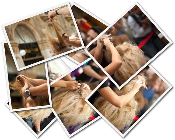 Hair Stylist, collage fotografico — Foto Stock