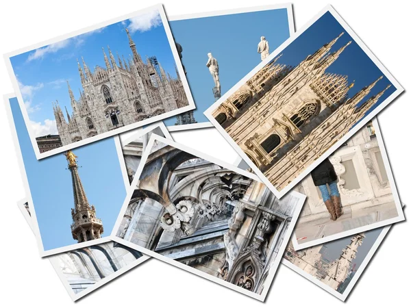 stock image Milan cathedral, photos collage