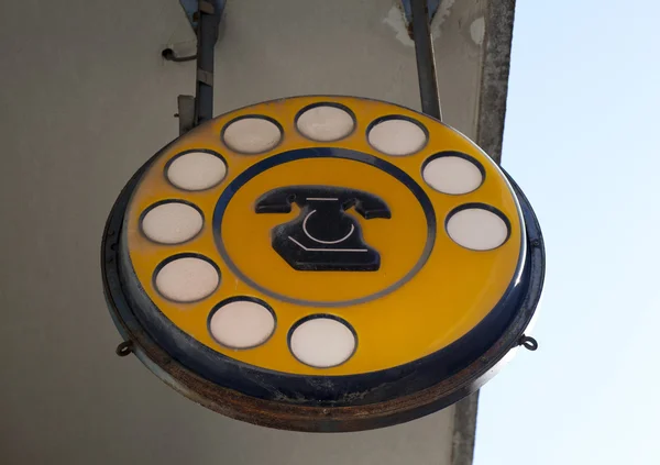 Staré italské zásuvka telefonní znamení — Stock fotografie