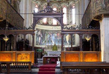 Interior of the Basilica of Santa Maria Maggiore Bergamo Alta clipart