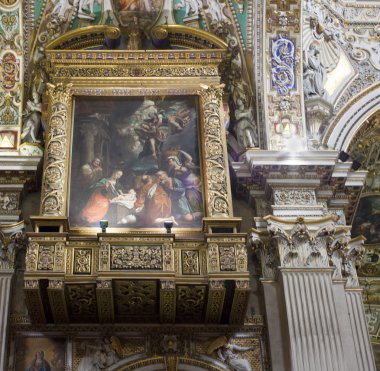 Interior of the Basilica of Santa Maria Maggiore Bergamo Alta clipart