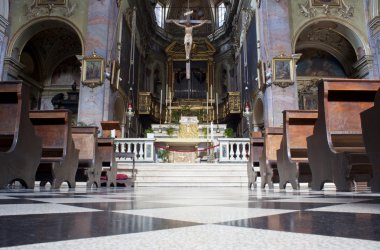 Interior of the Basilica of Santa Maria Maggiore Bergamo Alta clipart