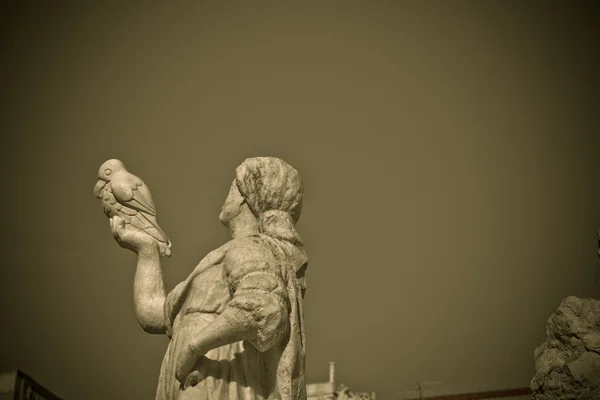 Statua con pellicano, Trieste — Foto Stock