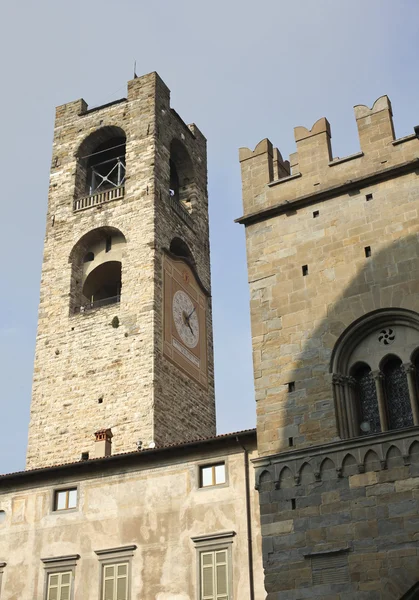 Campanone, Torre civica - Bergamo Alta — Zdjęcie stockowe