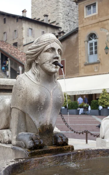 Stock image The Contarini fountain, Bergamo Alta