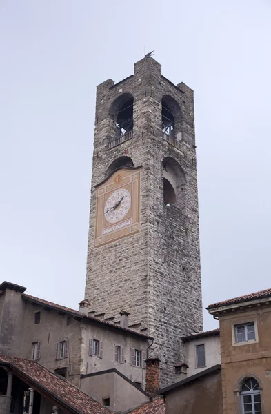 Campanone, torre civica - Bérgamo alta — Fotografia de Stock