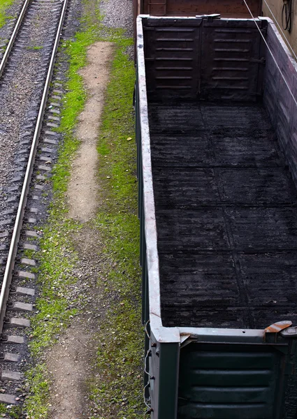 Vagones de mercancías con polvo de carbón —  Fotos de Stock