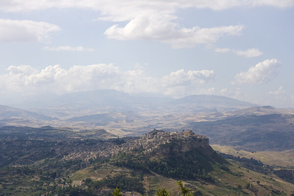 View of Enna countryside, Sicily - Italy