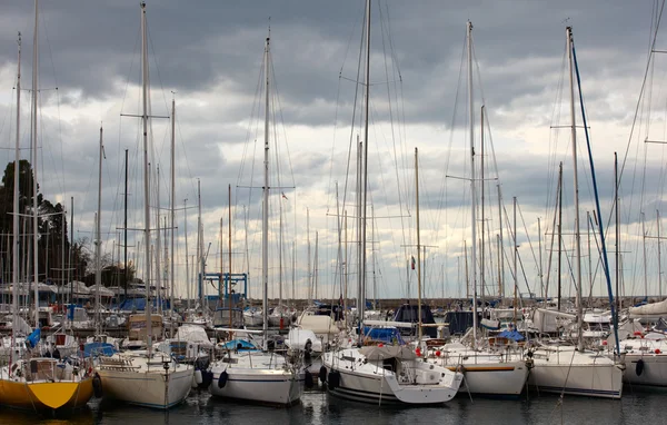 Boats, Grignano pier — Stock Photo, Image