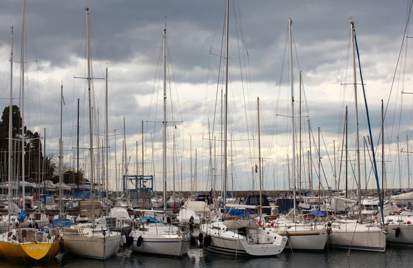 Barche, molo Grignano — Foto Stock