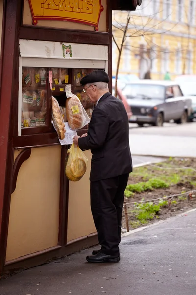 Eldery na loja de pães, Odessa — Fotografia de Stock