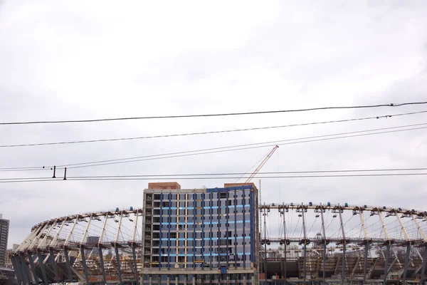 Stadion ve výstavbě v Kyjevě — Stock fotografie