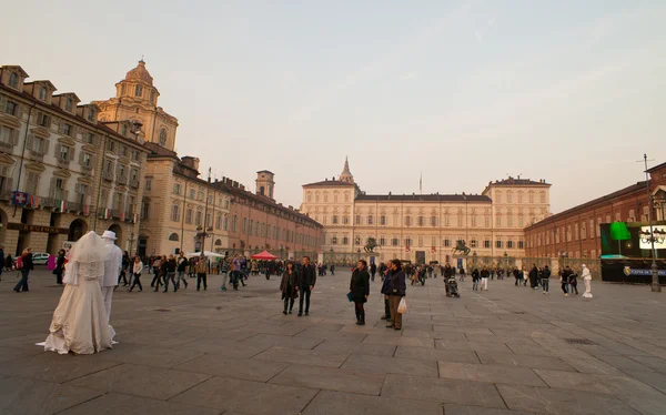 Piazza Castello, Torino, Olaszország — Stock Fotó