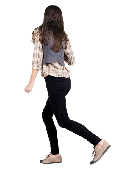 Girl walking on the motion move — Stock Photo, Image