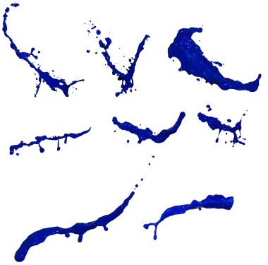 Collection of blue splashes. clipart