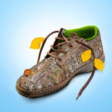 Concept. Eco-friendly shoes. clipart